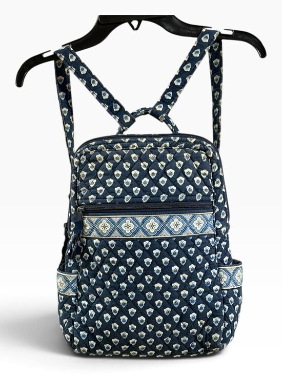 Vera Bradley Handbags - Vera Bradley Mini Backpack Quilted Cotton Navy Blue Medallion